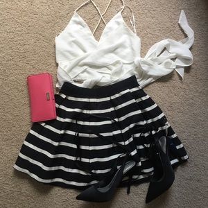 Black and White striped miniskirt from Forever 21